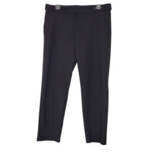 MNG Basics Size 8 Black Slim Straight Leg Double Button Tab Ankle Trouser Pants